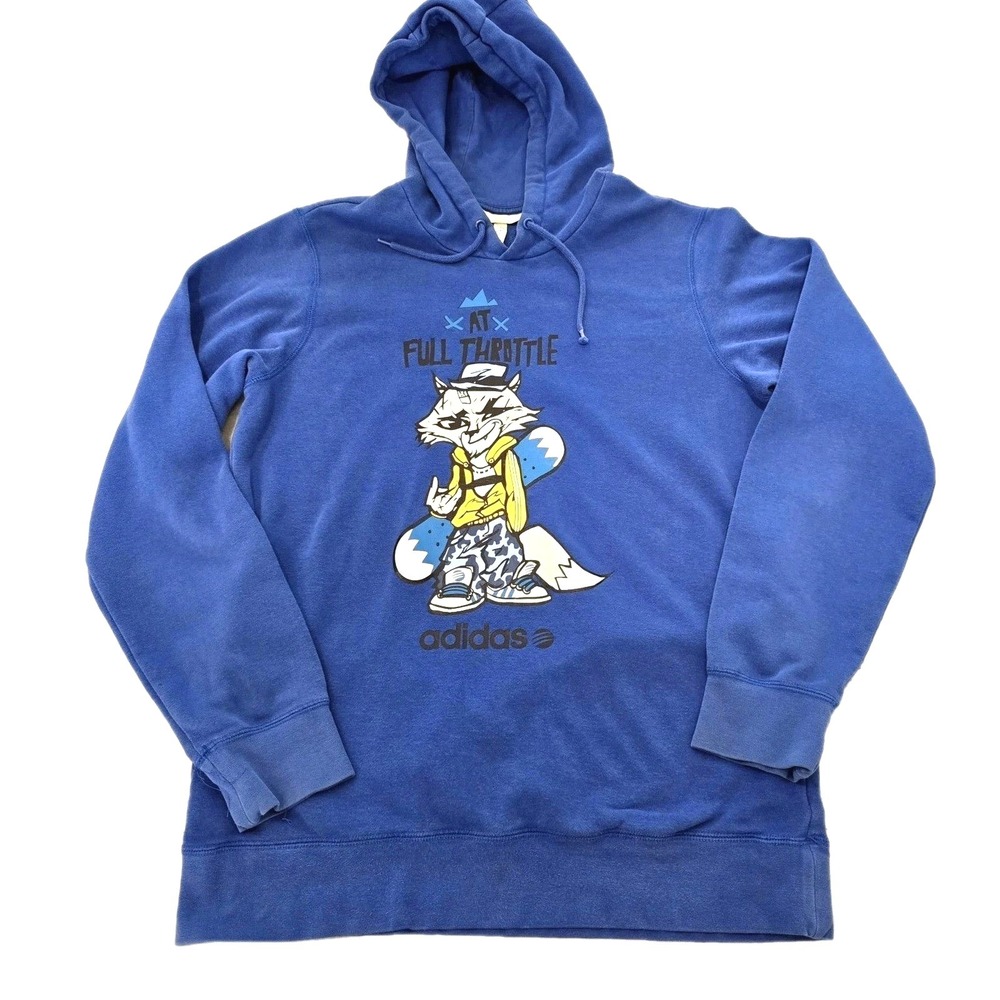 RARE Adidas‎ Neo Label Blue Hoodie  LARGE  At Full Throttle Adidas